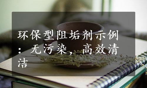 环保型阻垢剂示例：无污染，高效清洁