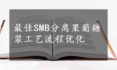 最佳SMB分离果葡糖浆工艺流程优化