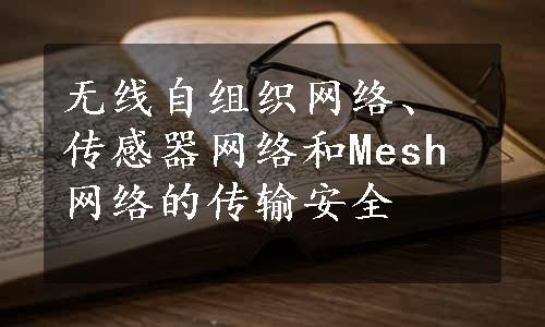 无线自组织网络、传感器网络和Mesh网络的传输安全