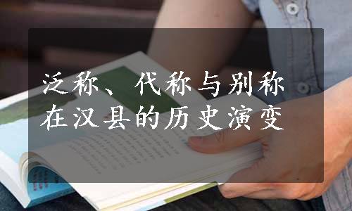 泛称、代称与别称在汉县的历史演变