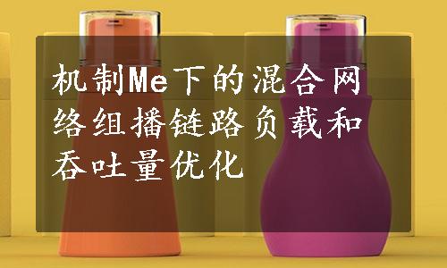 机制Me下的混合网络组播链路负载和吞吐量优化