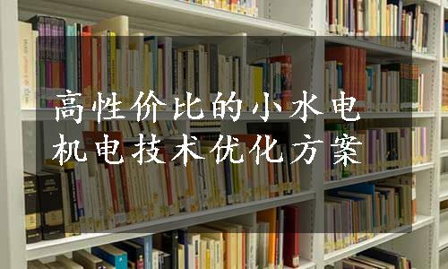 高性价比的小水电机电技术优化方案