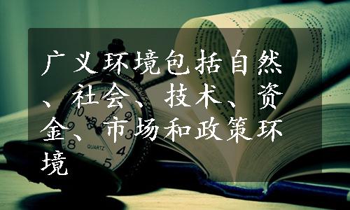 广义环境包括自然、社会、技术、资金、市场和政策环境