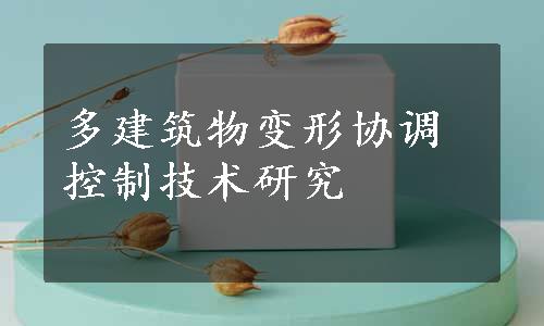 多建筑物变形协调控制技术研究