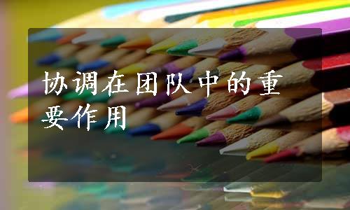 协调在团队中的重要作用