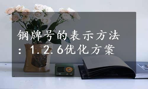 钢牌号的表示方法：1.2.6优化方案