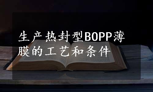 生产热封型BOPP薄膜的工艺和条件