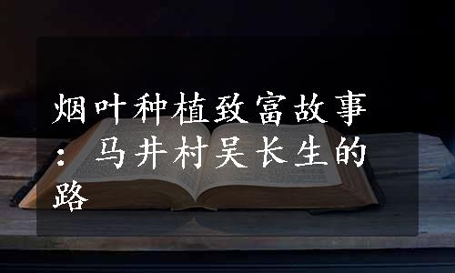 烟叶种植致富故事：马井村吴长生的路