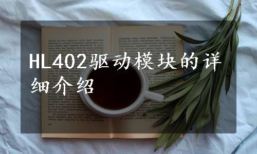 HL402驱动模块的详细介绍