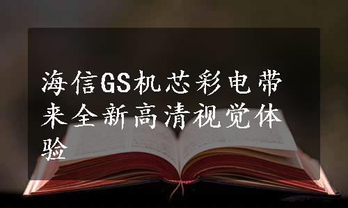 海信GS机芯彩电带来全新高清视觉体验