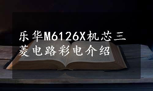 乐华M6126X机芯三菱电路彩电介绍