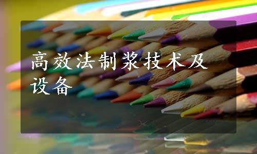 高效法制浆技术及设备