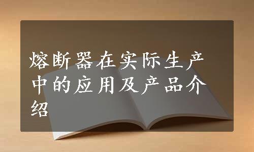 熔断器在实际生产中的应用及产品介绍