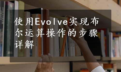 使用Evolve实现布尔运算操作的步骤详解