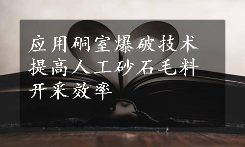 应用硐室爆破技术提高人工砂石毛料开采效率