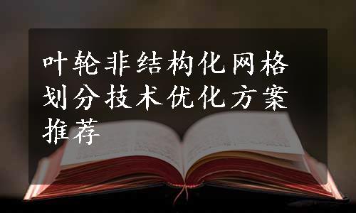 叶轮非结构化网格划分技术优化方案推荐