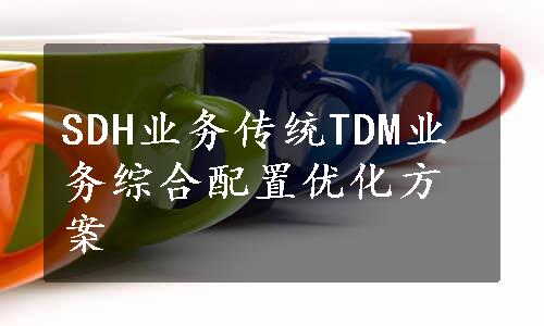 SDH业务传统TDM业务综合配置优化方案