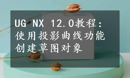 UG NX 12.0教程：使用投影曲线功能创建草图对象