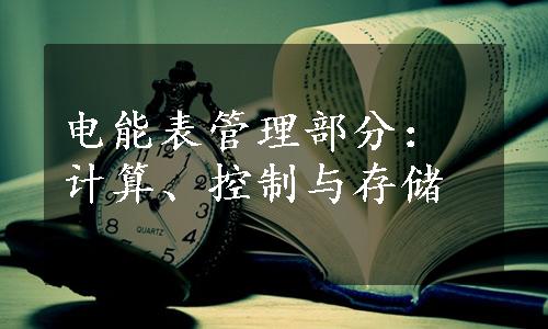 电能表管理部分：计算、控制与存储