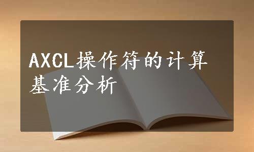 AXCL操作符的计算基准分析