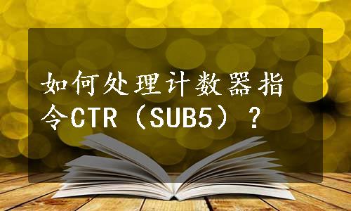 如何处理计数器指令CTR（SUB5）？