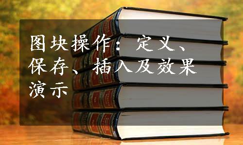 图块操作：定义、保存、插入及效果演示