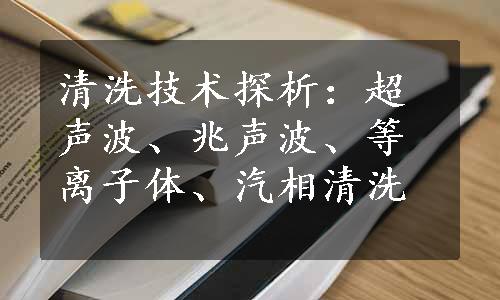 清洗技术探析：超声波、兆声波、等离子体、汽相清洗