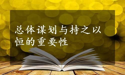 总体谋划与持之以恒的重要性