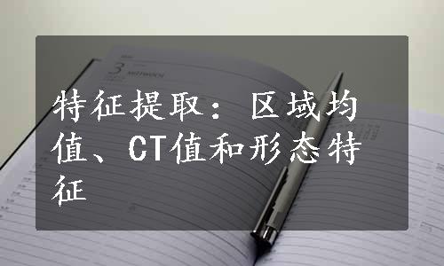 特征提取：区域均值、CT值和形态特征