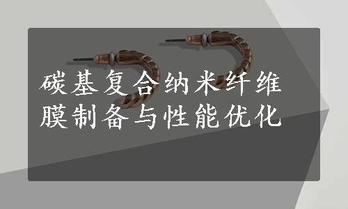 碳基复合纳米纤维膜制备与性能优化