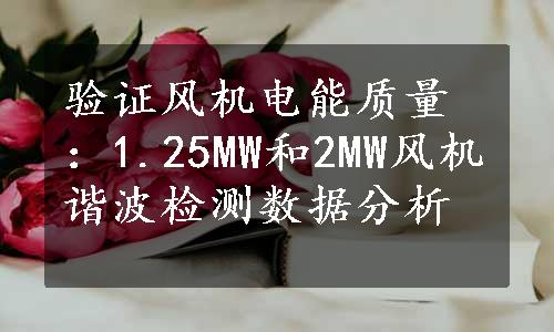 验证风机电能质量：1.25MW和2MW风机谐波检测数据分析