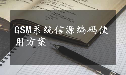 GSM系统信源编码使用方案