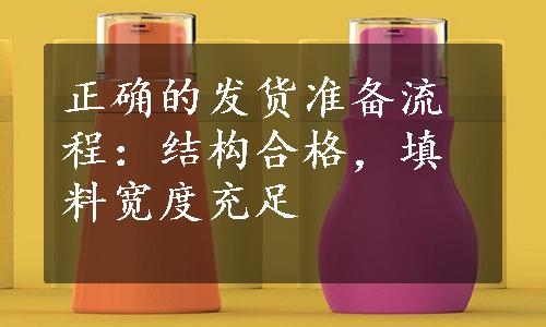 正确的发货准备流程：结构合格，填料宽度充足