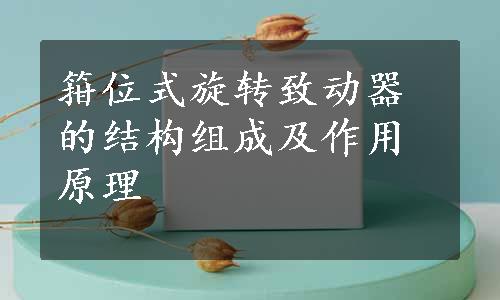 箝位式旋转致动器的结构组成及作用原理