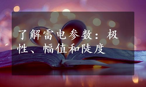 了解雷电参数：极性、幅值和陡度