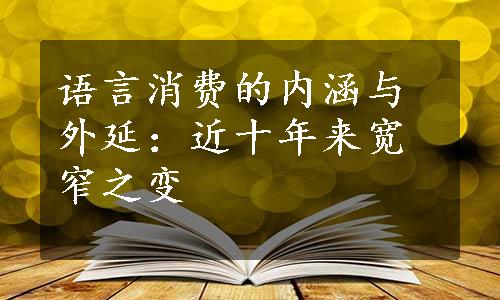 语言消费的内涵与外延：近十年来宽窄之变