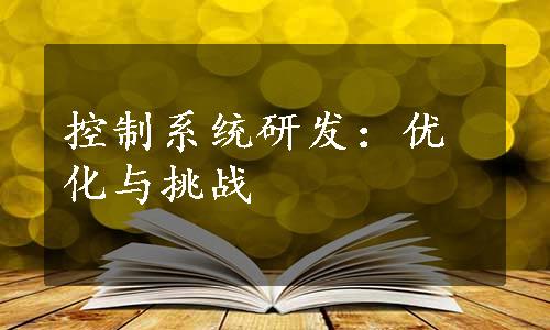 控制系统研发：优化与挑战