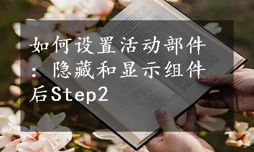 如何设置活动部件：隐藏和显示组件后Step2