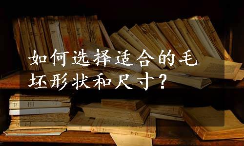 如何选择适合的毛坯形状和尺寸？