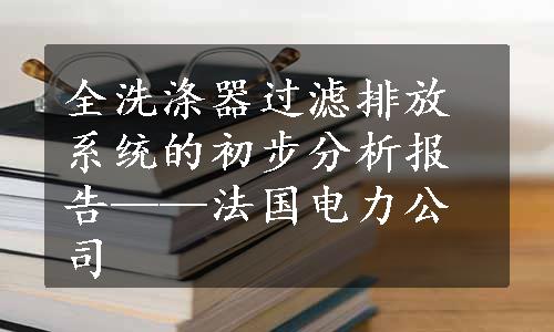 全洗涤器过滤排放系统的初步分析报告——法国电力公司