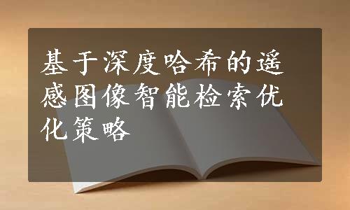 基于深度哈希的遥感图像智能检索优化策略