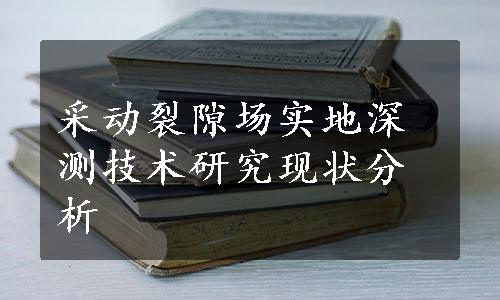 采动裂隙场实地深测技术研究现状分析