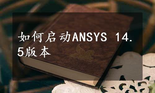 如何启动ANSYS 14.5版本