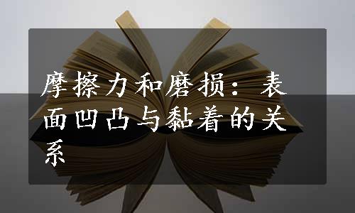 摩擦力和磨损：表面凹凸与黏着的关系