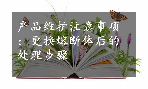 产品维护注意事项：更换熔断体后的处理步骤