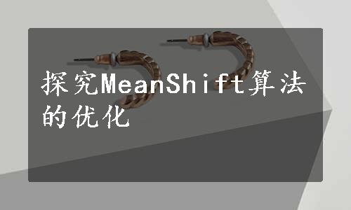 探究MeanShift算法的优化