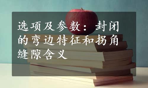 选项及参数：封闭的弯边特征和拐角缝隙含义