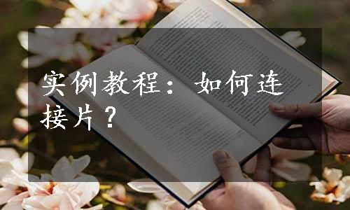 实例教程：如何连接片？