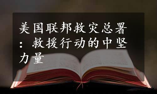 美国联邦救灾总署：救援行动的中坚力量