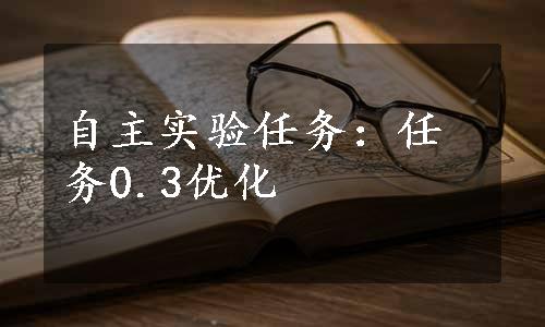 自主实验任务：任务0.3优化